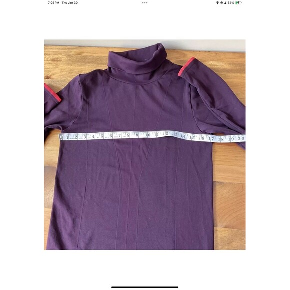 Athleta Womans L Seamless Turtleneck Workout/Layering Long Sleeve Top Purple - Picture 5 of 8